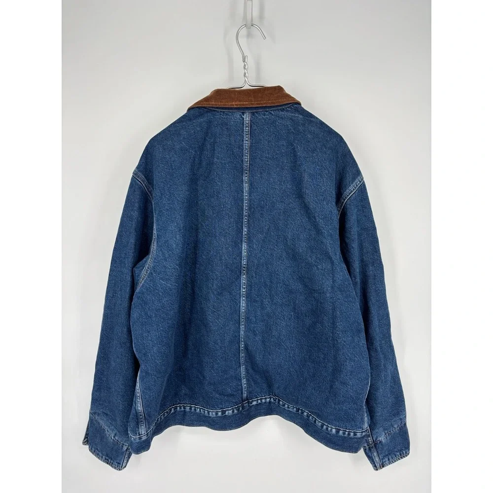 LUCKY BRAND Denim Trucker Jacket Mens XXL Button Up Corduroy Collar - Picture 8 of 15